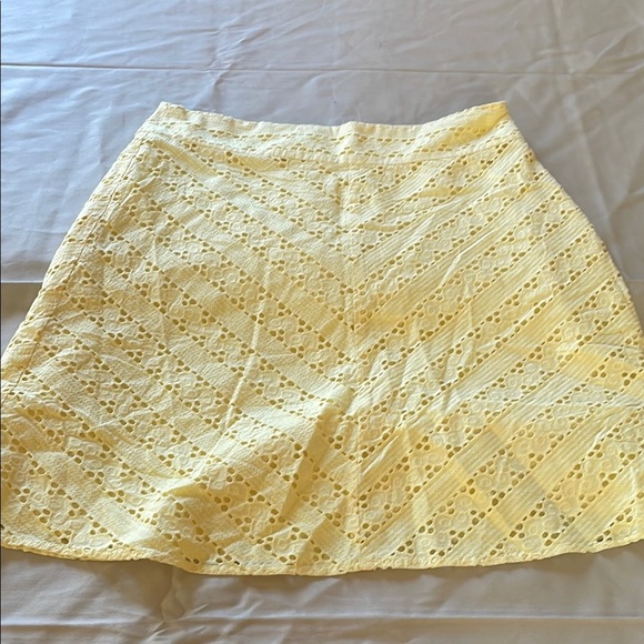 Elegant Yellow Lace Skirt Ann Taylor size 10 - Picture 2 of 5